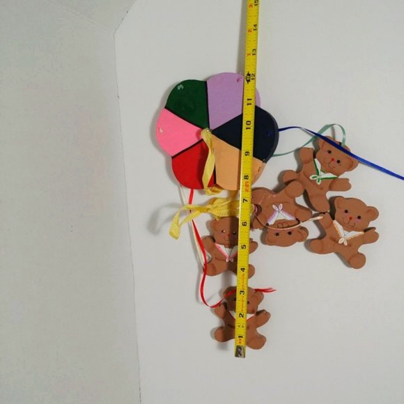 Adorable Colorful Painted Wooden Bear Mobile - Picture 13 of 14